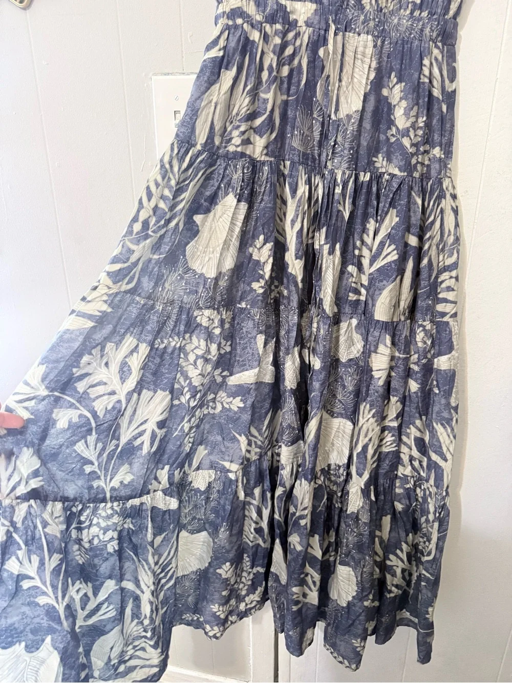 Pinch Navy & Cream Botanical Sleeveless Maxi Dress